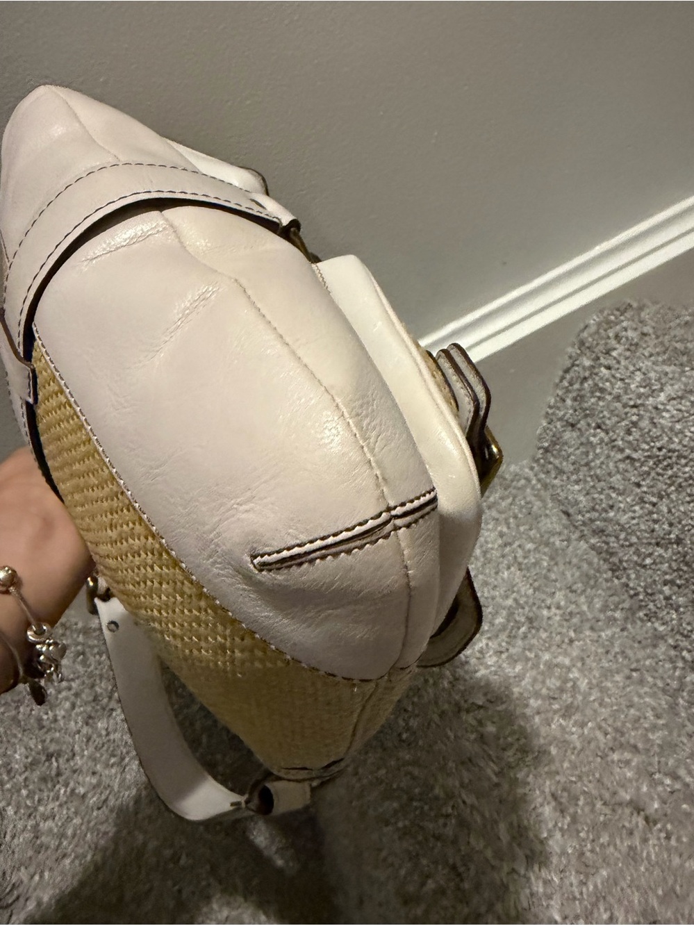 Coach Legacy Buckle Straw Shoulder Bag sold - Picture 6 of 8